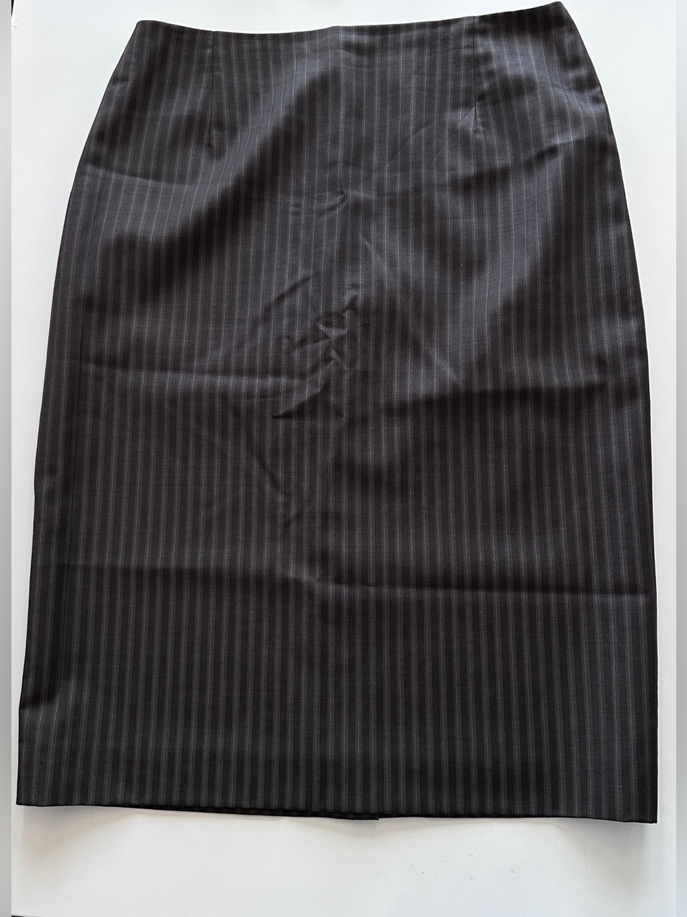 ESCADA Virgin Wool Pinstripe Pencil Skirt Corporate Siren 90s Minimalist
